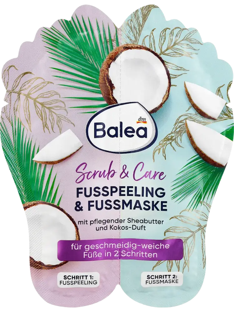 Balea Set gommage pieds & masque pieds (2 × 10 ml), 20 ml