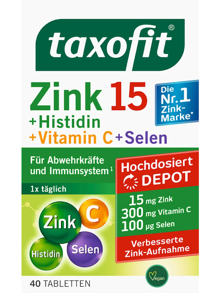 Comprimés Zinc + Histidine + Vitamine C + Sélénium, 40 pièces, 31,2 g
