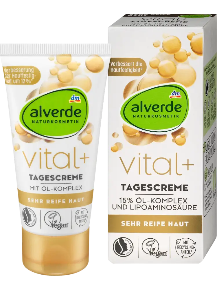 alverde NATURKOSMETIK Crème visage Vital+, 50 ml