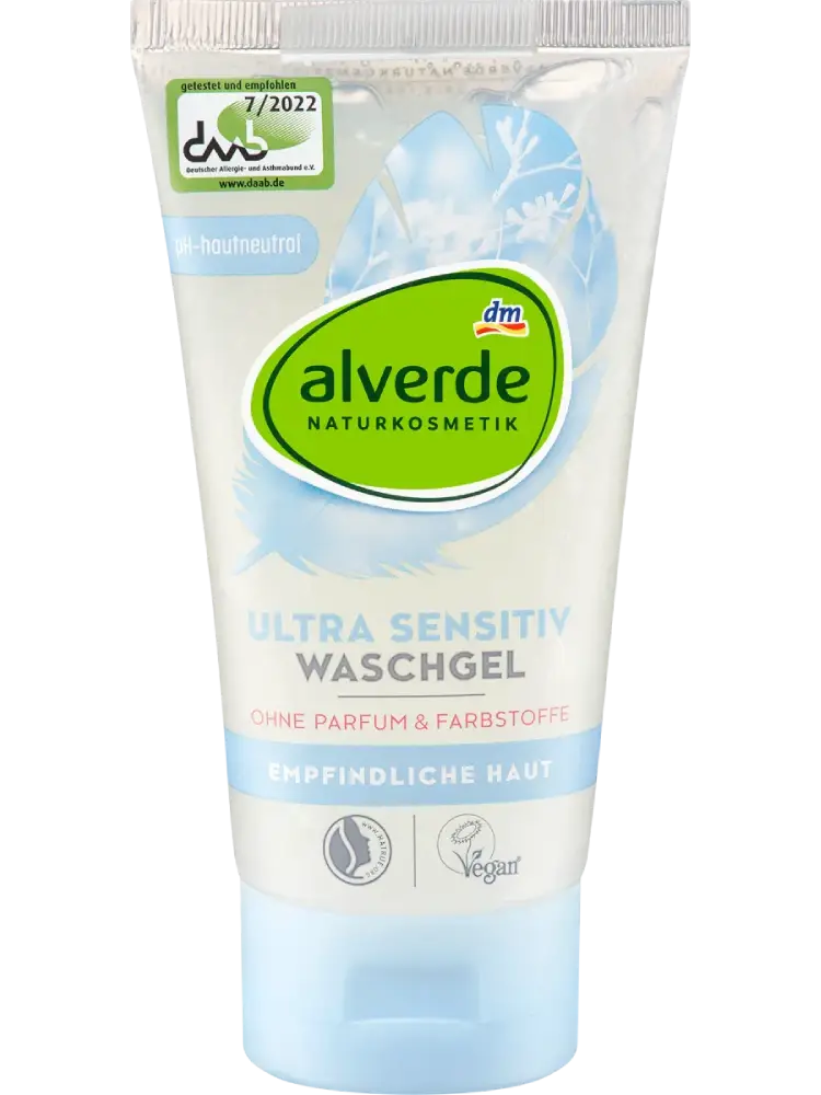 alverde NATURKOSMETIK – Gel nettoyant visage peaux sensibles, 150 ml