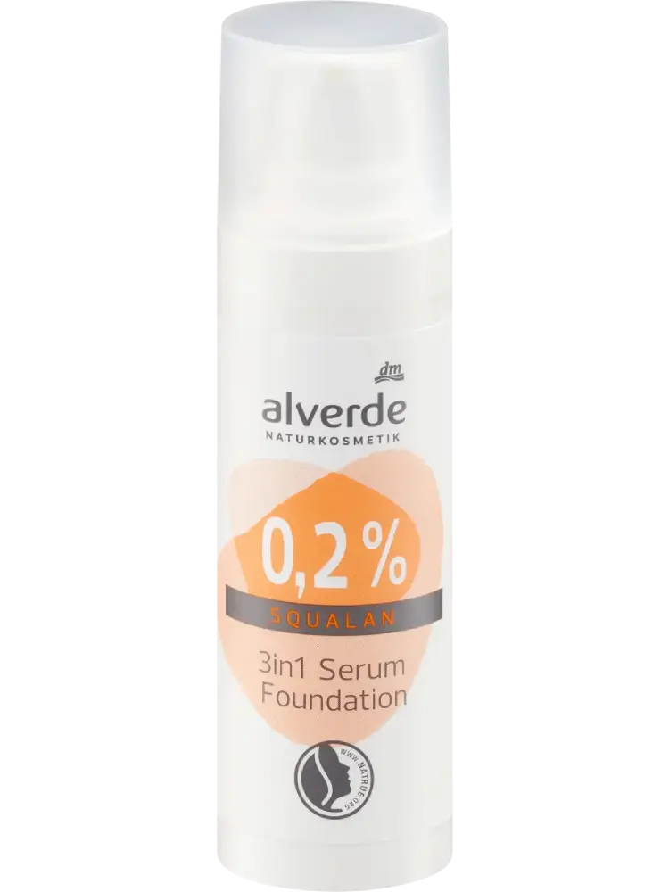 alverde NATURKOSMETIK Fond de teint sérum 3 en 1 avec 0,2 % de squalane, 30 ml