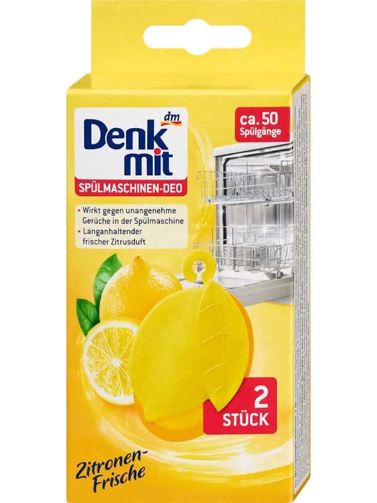 Denkmit Désodorisant pour lave-vaisselle fraîcheur citron, 2 pièces