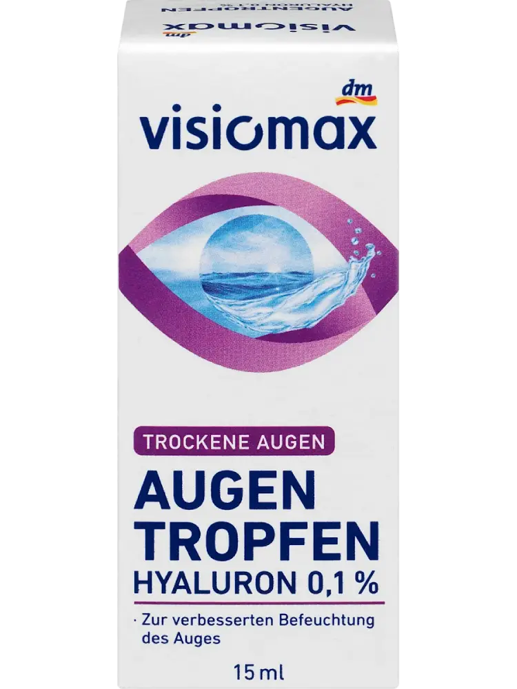 Visiomax Gouttes oculaires avec 0,1 % d’acide hyaluronique, 15 ml