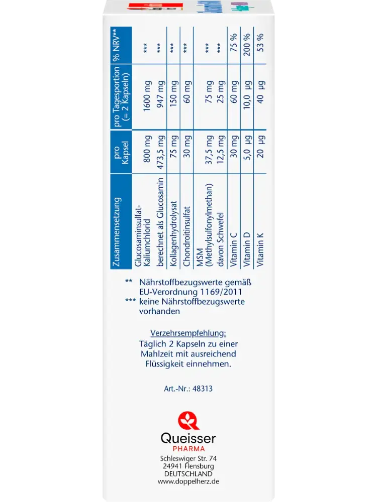 Doppelherz Glucosamine 1600, 100 gélules, 113 g - Image 2