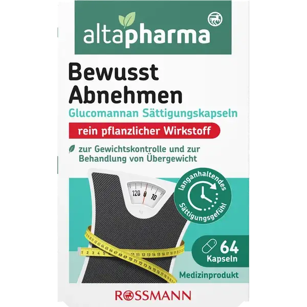 Altapharma Gélules de satiété au glucomannane – Perte de poids consciente