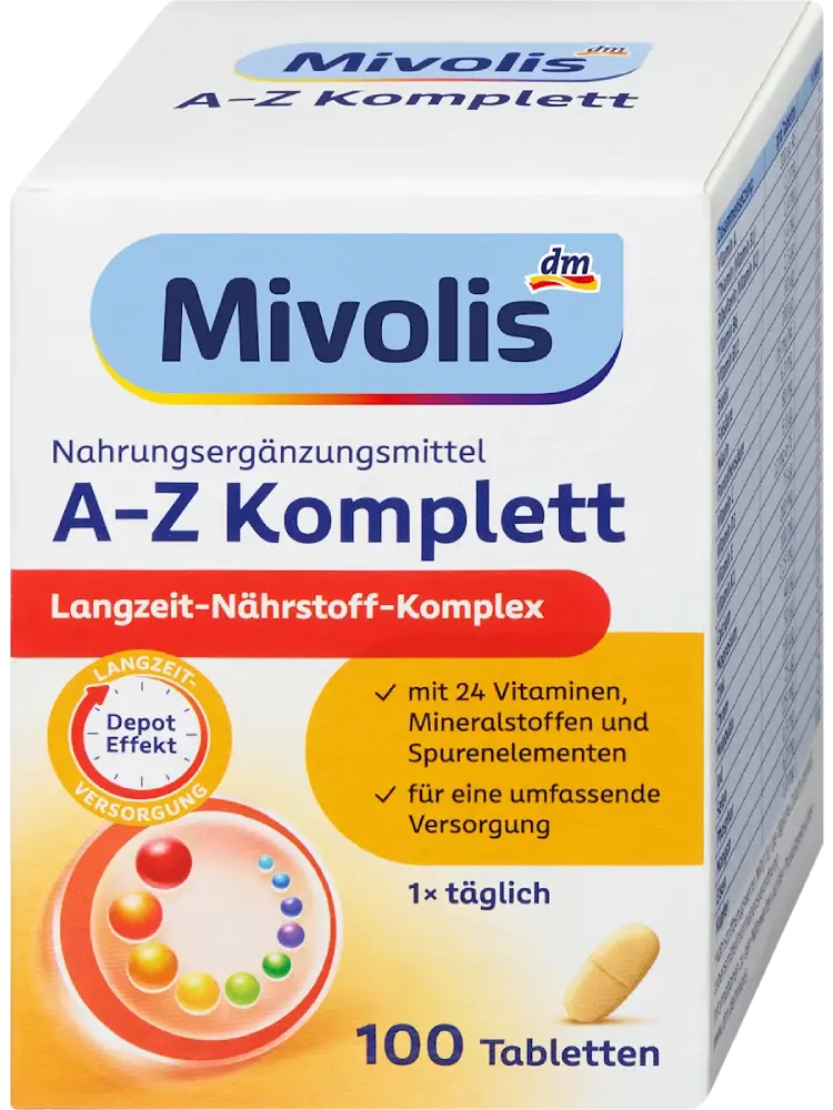 Mivolis Comprimés A-Z complets, 100 comprimés, 144 g